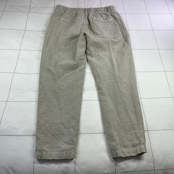 Sundance Pants Womens 6 Washed Gray Green Oceane Linen Blend Boho Button Fly - Picture 2 of 10
